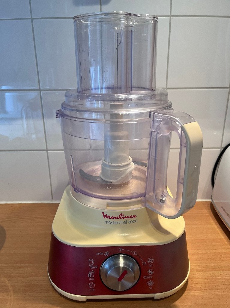 Te koop: Moulinex MASTERCHEF 8000 Keukenmachine, Witgoed en Apparatuur, 3 tot 4 liter, Ophalen, Zo goed als nieuw, 3 snelheden of meer