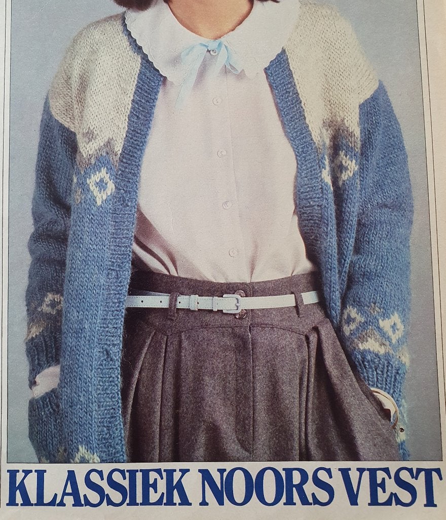 Klassiek Noors vest breipatroon, Hobby en Vrije tijd, Ophalen of Verzenden, Zo goed als nieuw, Breien, Patroon of Boek