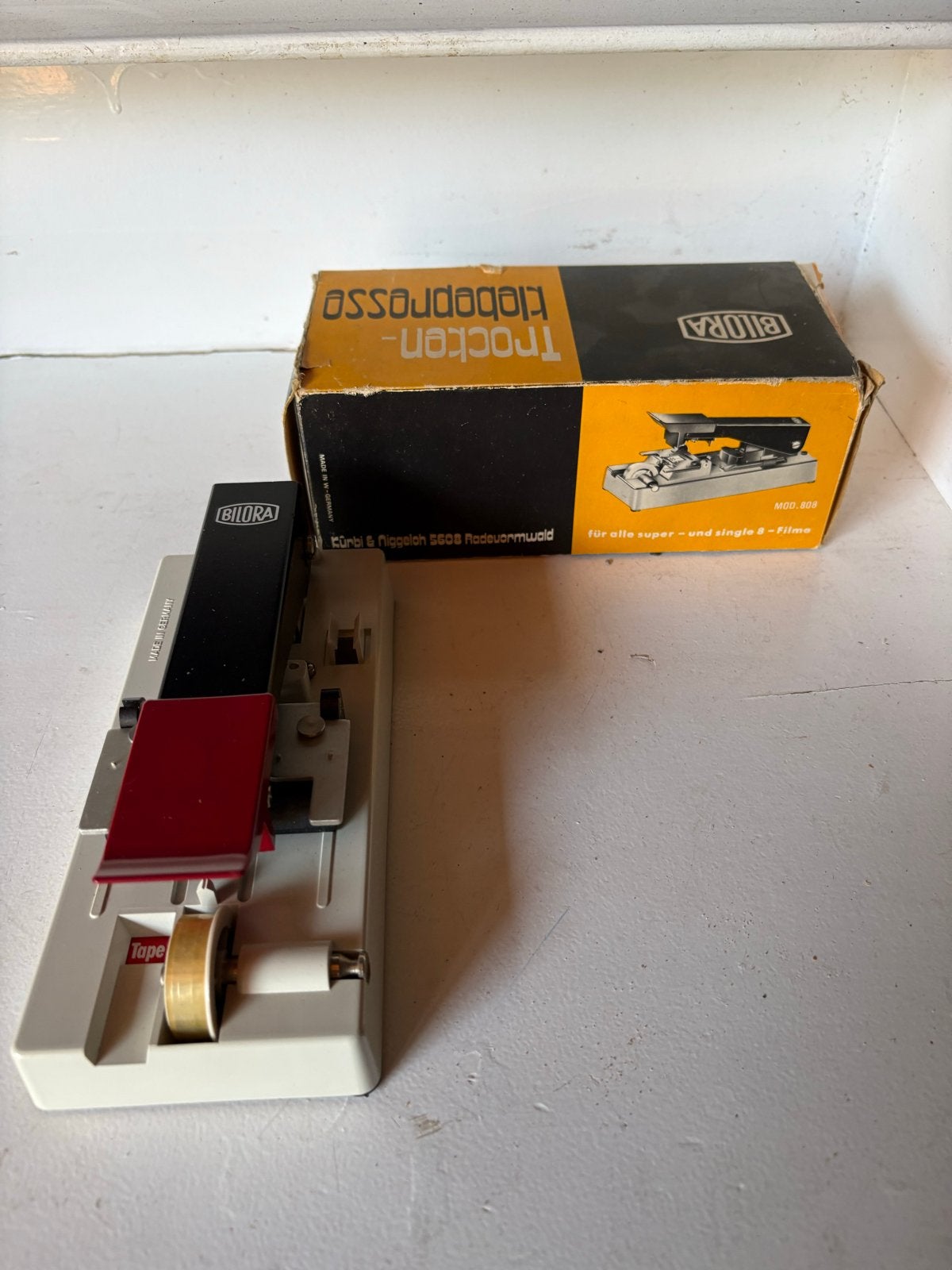Vintage Bilora Trocken-Klebepresse Mod. 808 voor 8mm films, Ophalen of Verzenden