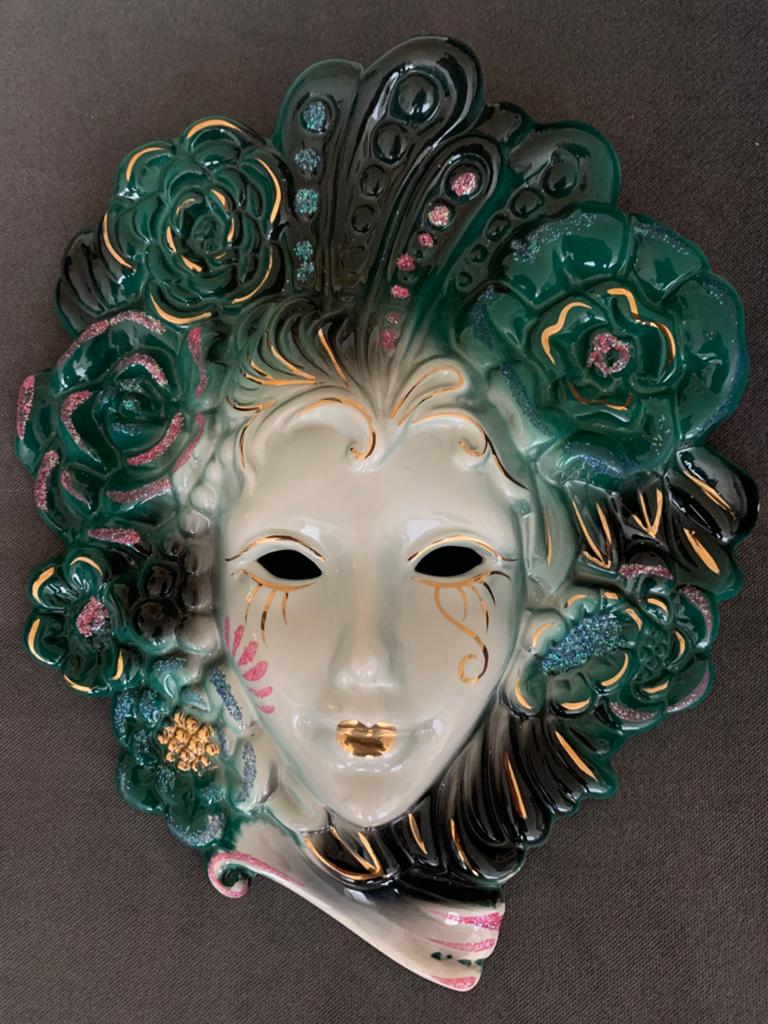 Venetiaans Carnaval Masker - Handgeschilderd Keramiek, Antiek en Kunst, Ophalen of Verzenden