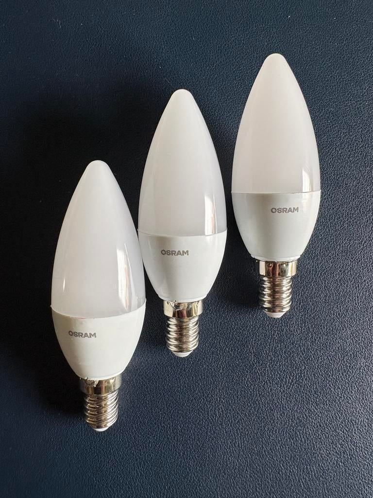 3x OSRAM LED Kaarslamp E14 6W 2700K, Led-lamp, 60 watt of meer, E14 (klein), Ophalen of Verzenden