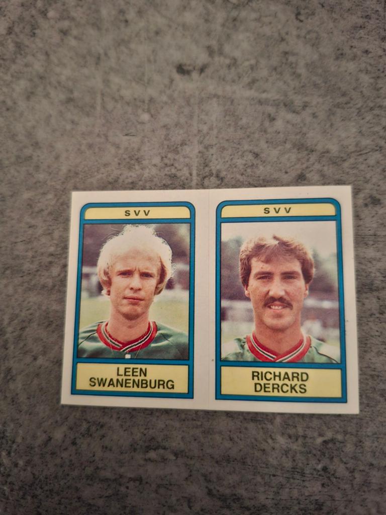 Panini sticker Voetbal 84. Swanenburg/Dercks SVV Schiedam., Verzenden, Zo goed als nieuw, Sticker