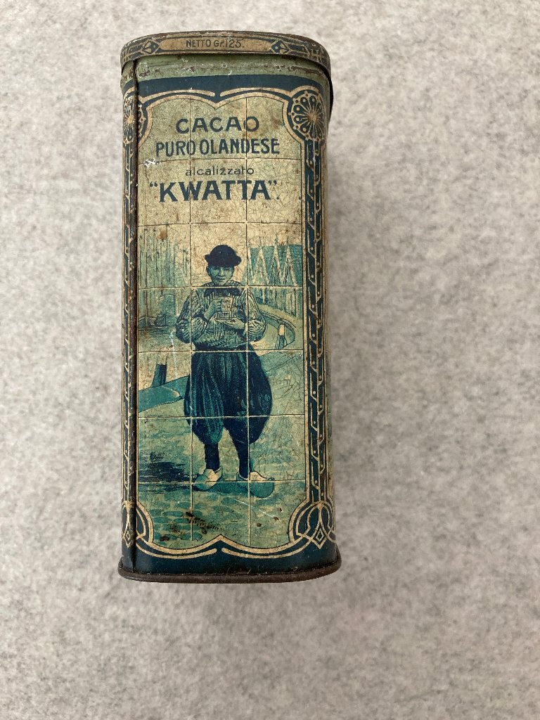 antiek cacao Kwatta blikje 1910-1925, Verzamelen, Verzenden, Gebruikt, Overige