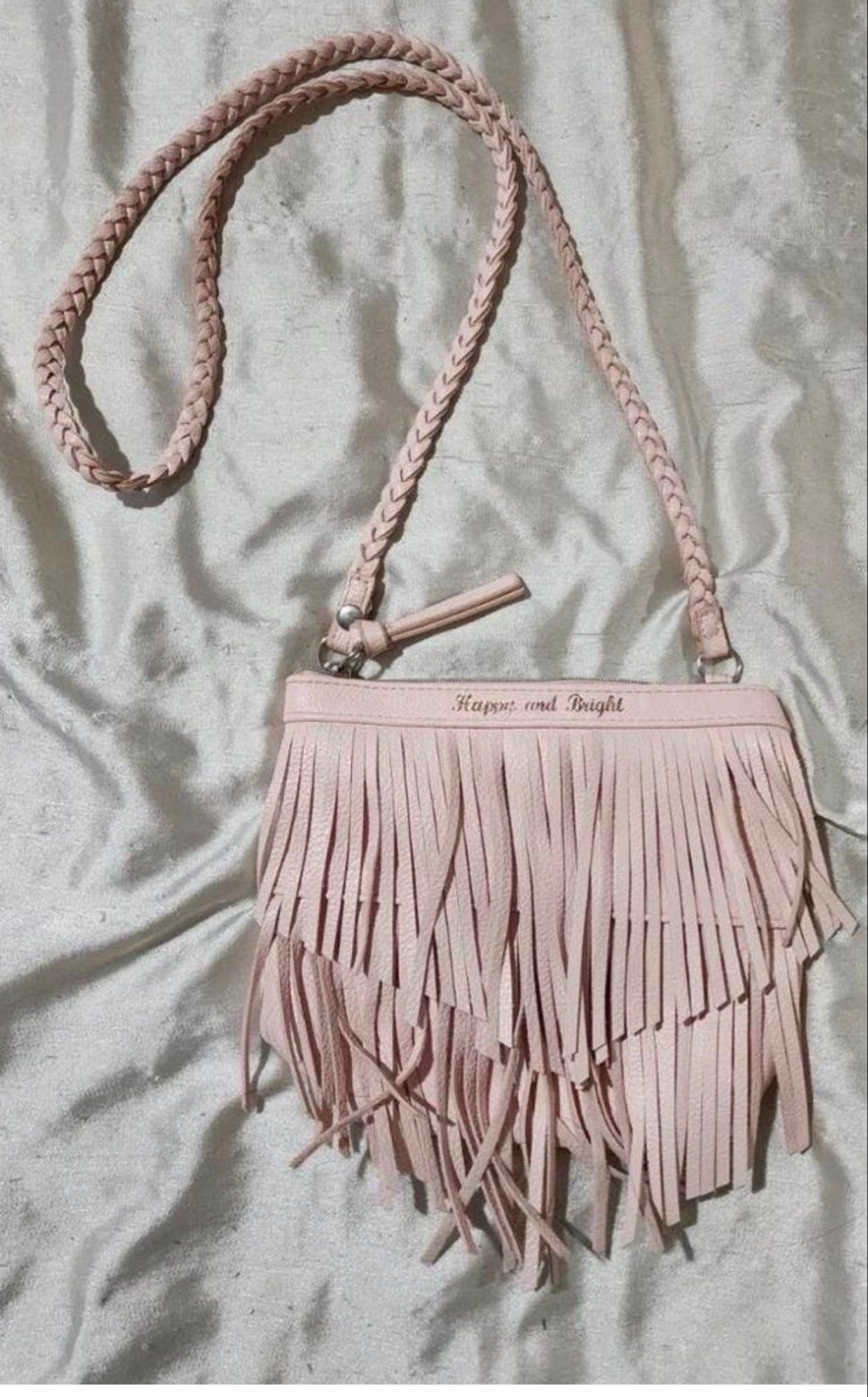 Roze tasje H&M met franjes en vlechtband, Ophalen of Verzenden, Roze, Schoudertasje