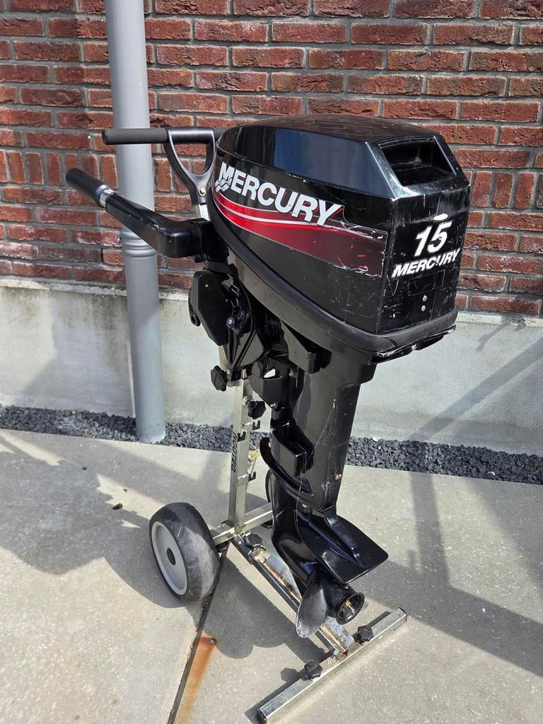Mercury 15pk kortstaart 2 takt, Watersport en Boten, Buiten- en Binnenboordmotoren, Ophalen, Zo goed als nieuw, Benzine, 10 tot 30 pk