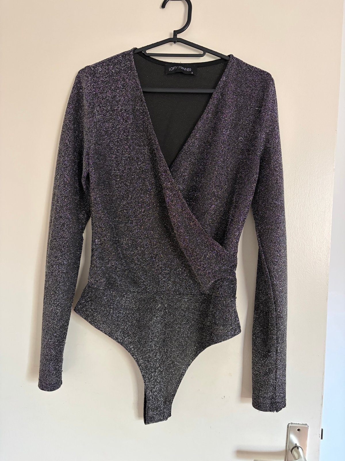 Lofty Manner glitter bodysuit maat S, Kleding | Dames, Zwart, Ophalen of Verzenden, Zo goed als nieuw, Lange mouw