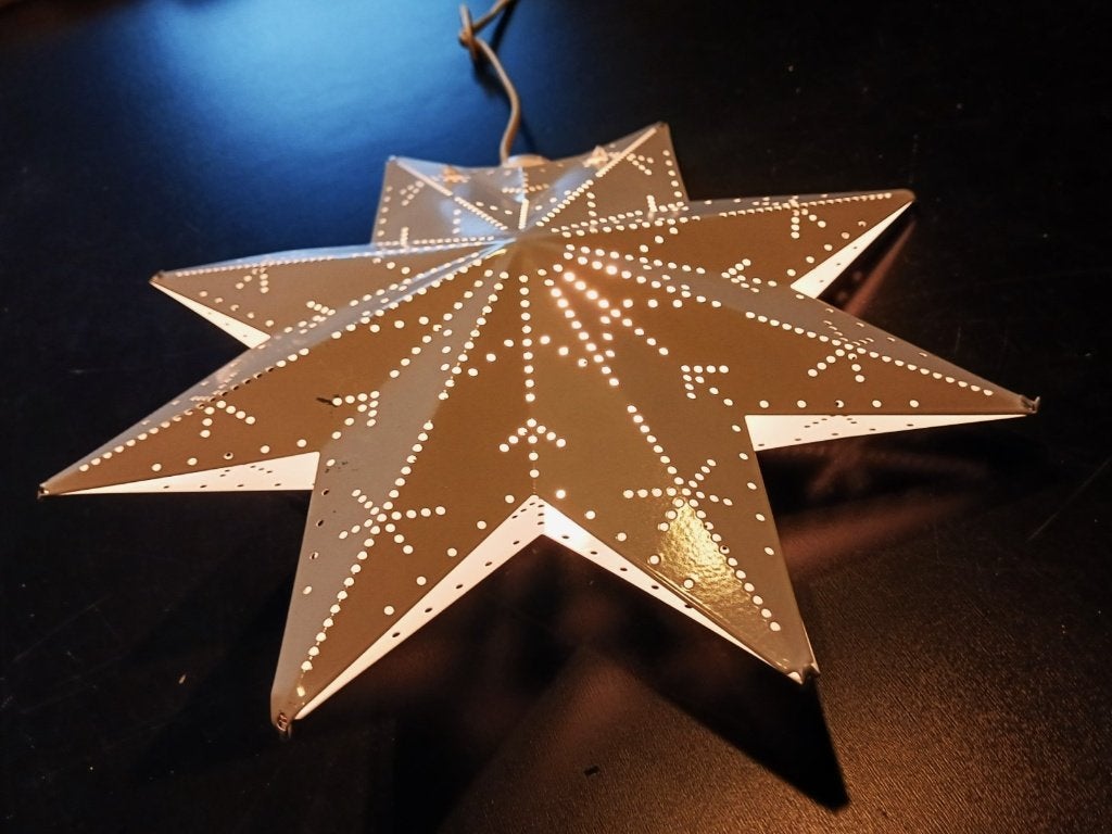 Vintage Metalen Witte Kerstster / Adventster, Ophalen of Verzenden, Zo goed als nieuw