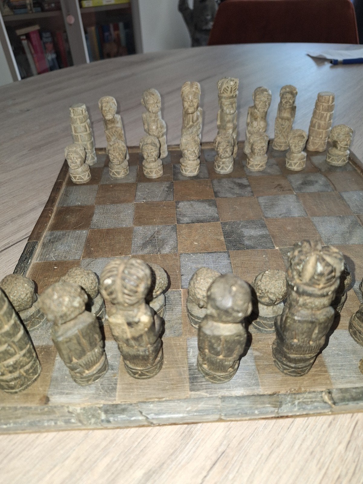 Afrikaans schaakspel van soapstone, Ophalen of Verzenden