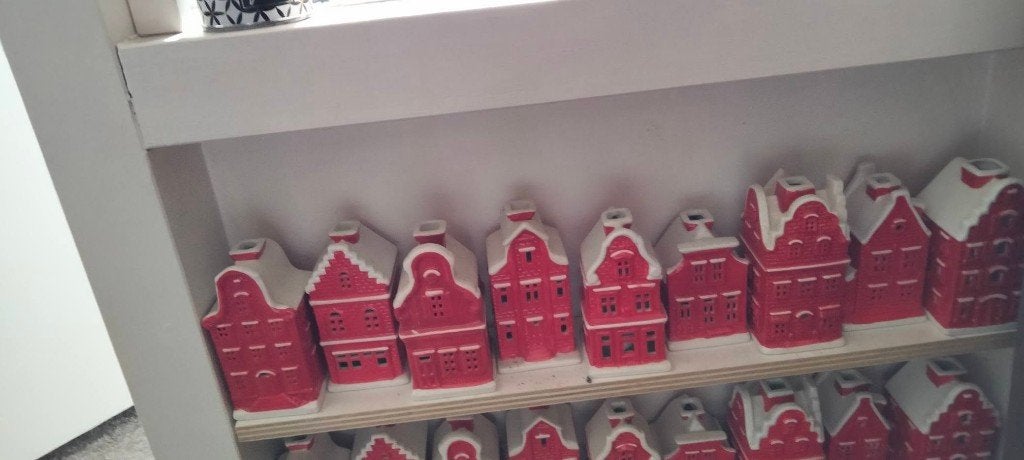 huisjes kerst van ah   + stenen kerstman  oude  48 cm hoog, Verzamelen, Ophalen, Zo goed als nieuw