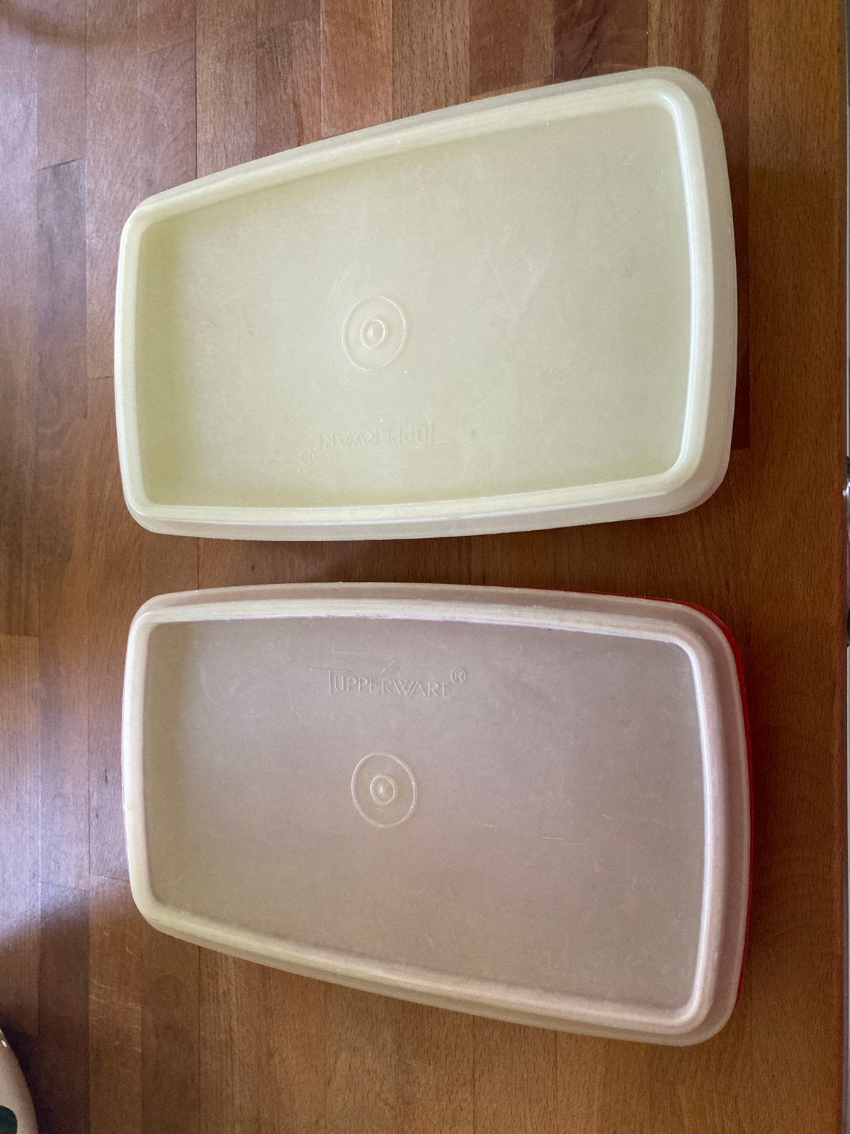 Tupperware bewaarbakken met deksel - set van 2, Ophalen of Verzenden, Gebruikt, Crème, Bak of Kom
