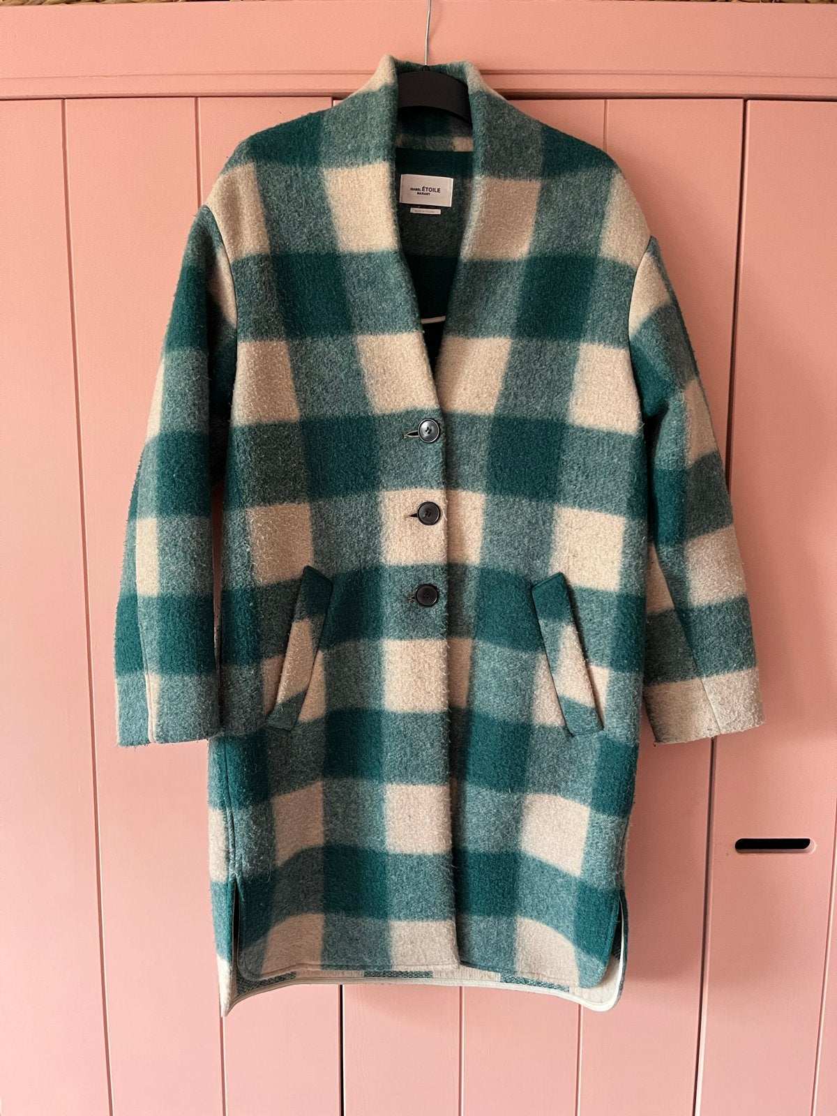 Isabel Marant Étoile Gabriel jas geruit flanel S, Ophalen of Verzenden, Zo goed als nieuw, Maat 36 (S), Groen