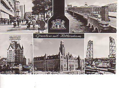 Ansichtkaart	Rotterdam	5-luik, Verzenden, 1940 tot 1960, Gelopen, Zuid-Holland