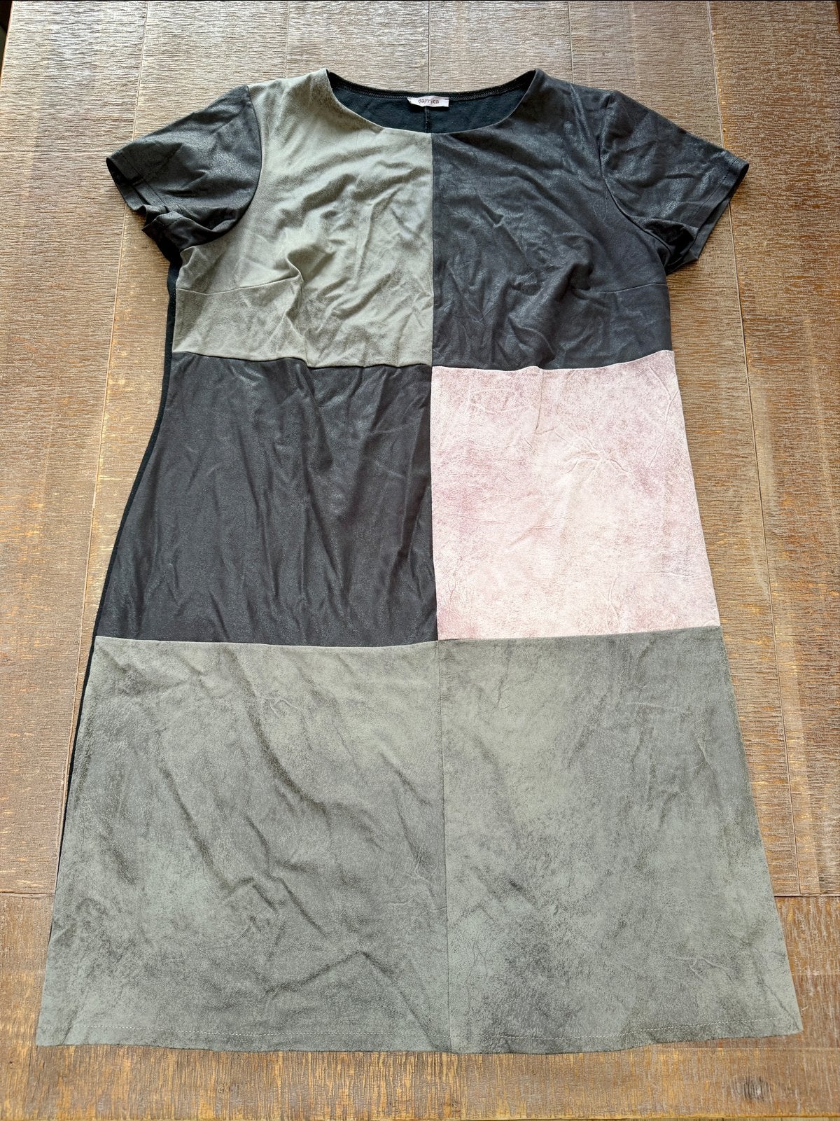Paprika jurk maat 48 in leerlook, Maat 46/48 (XL) of groter, Knielengte, Gedragen, Meerkleurig