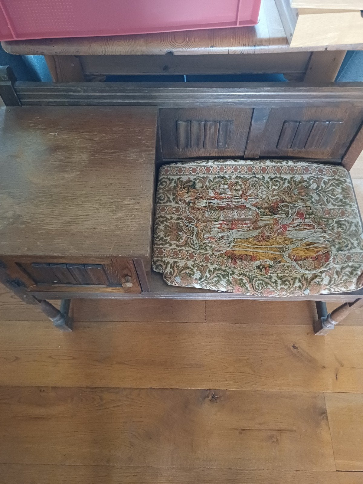 Telefoonbankje brocante, Ophalen