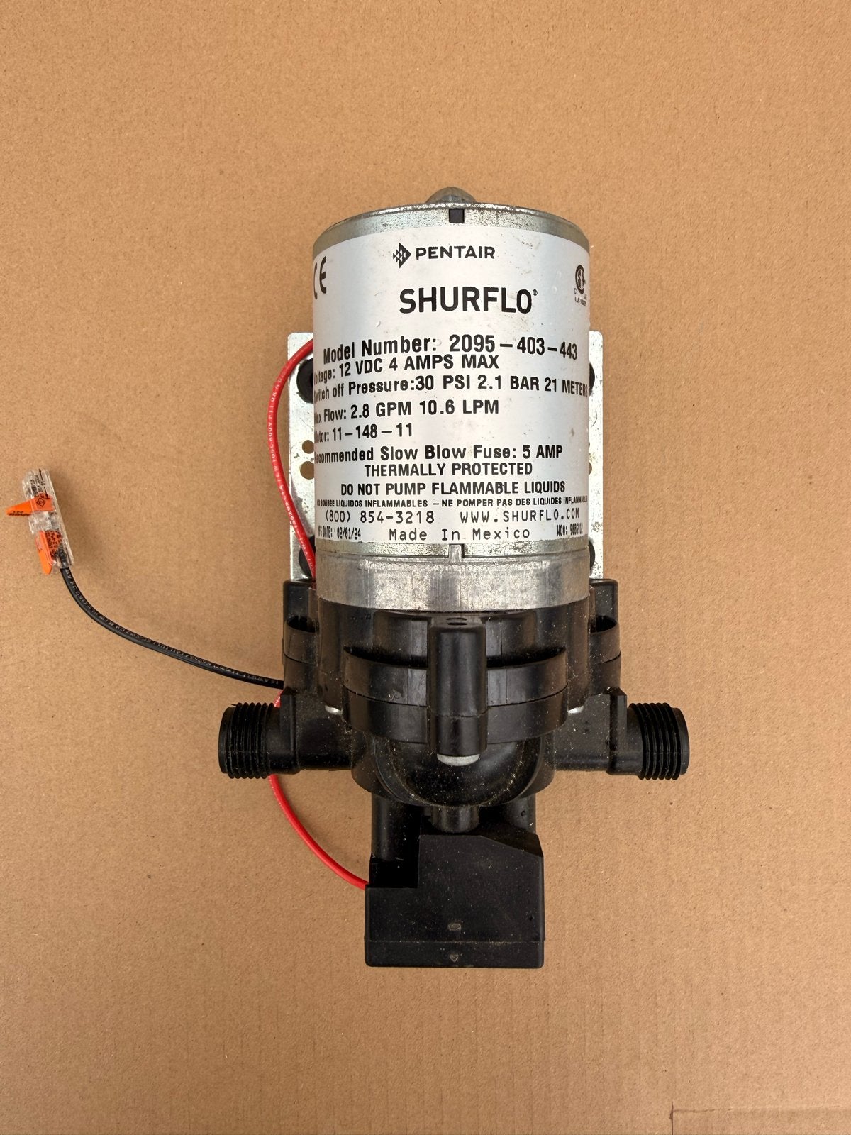 Pentair Shurflo 2095-403-443 Waterpomp 12V, Ophalen of Verzenden, Gebruikt