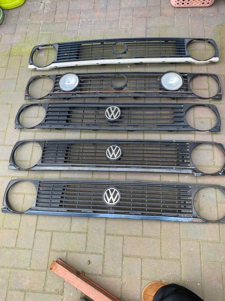 Golf 2 grillen 5 stuks, Gebruikt, Ophalen of Verzenden, Bumper, Volkswagen