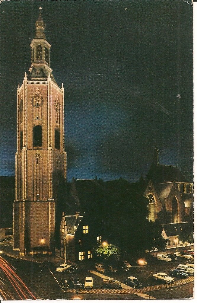 Ansichtkaart Grote Kerk Den Haag 's Nachts, Ophalen of Verzenden, 1960 tot 1980, Ongelopen, Zuid-Holland