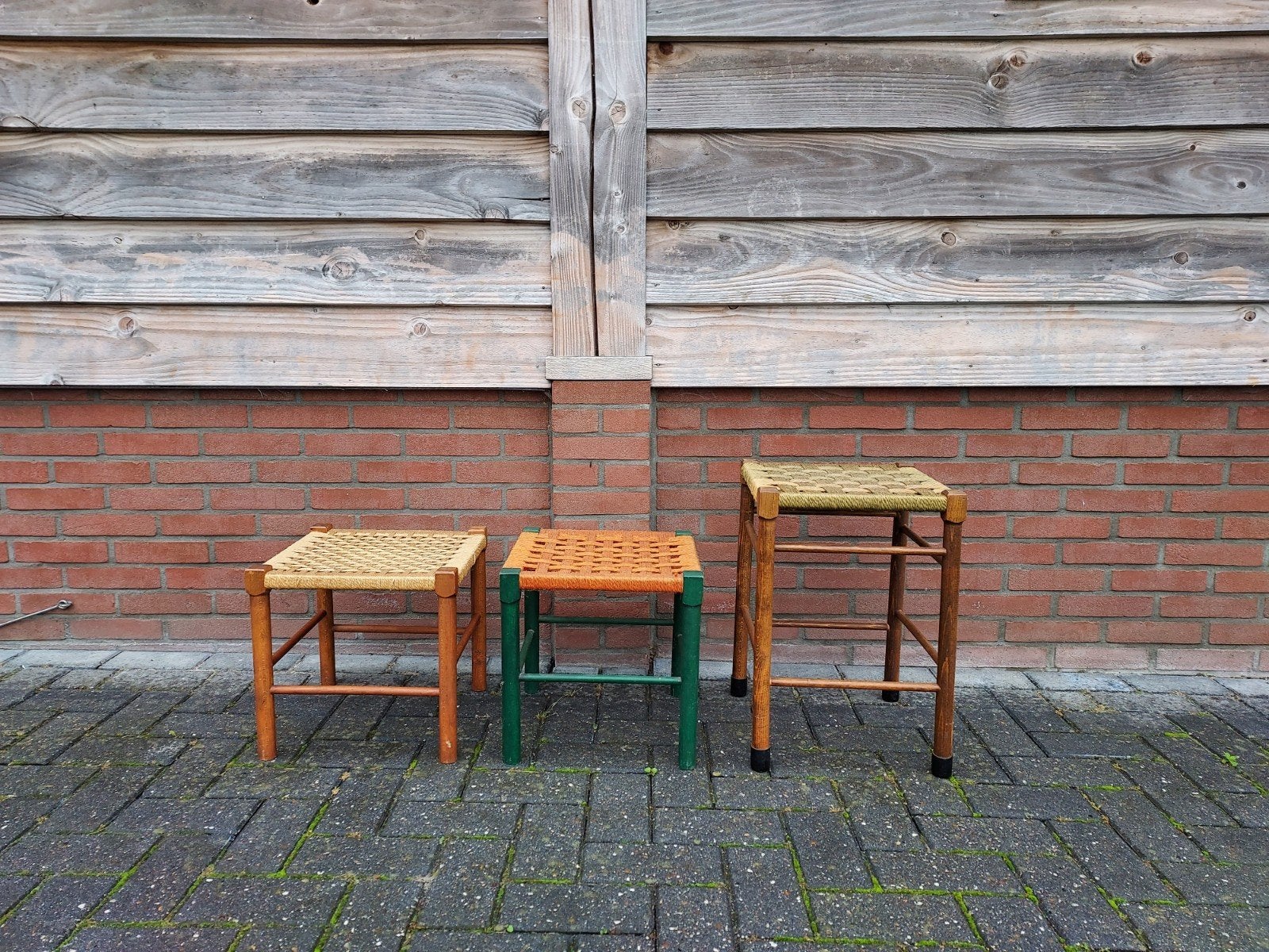 3 x vintage krukken krukjes touw krukjes, Ophalen