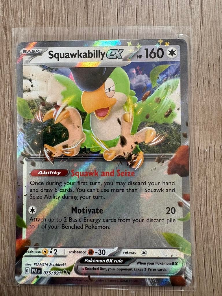 Squawkabilly EX #075/091 Paldean Fates Scarlet&Violet, Ophalen of Verzenden, Zo goed als nieuw, Meerdere kaarten