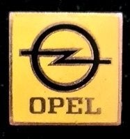 Opel knoopspeld- vierkant emaille, Verzenden, Nieuw, Transport, Speldje of Pin