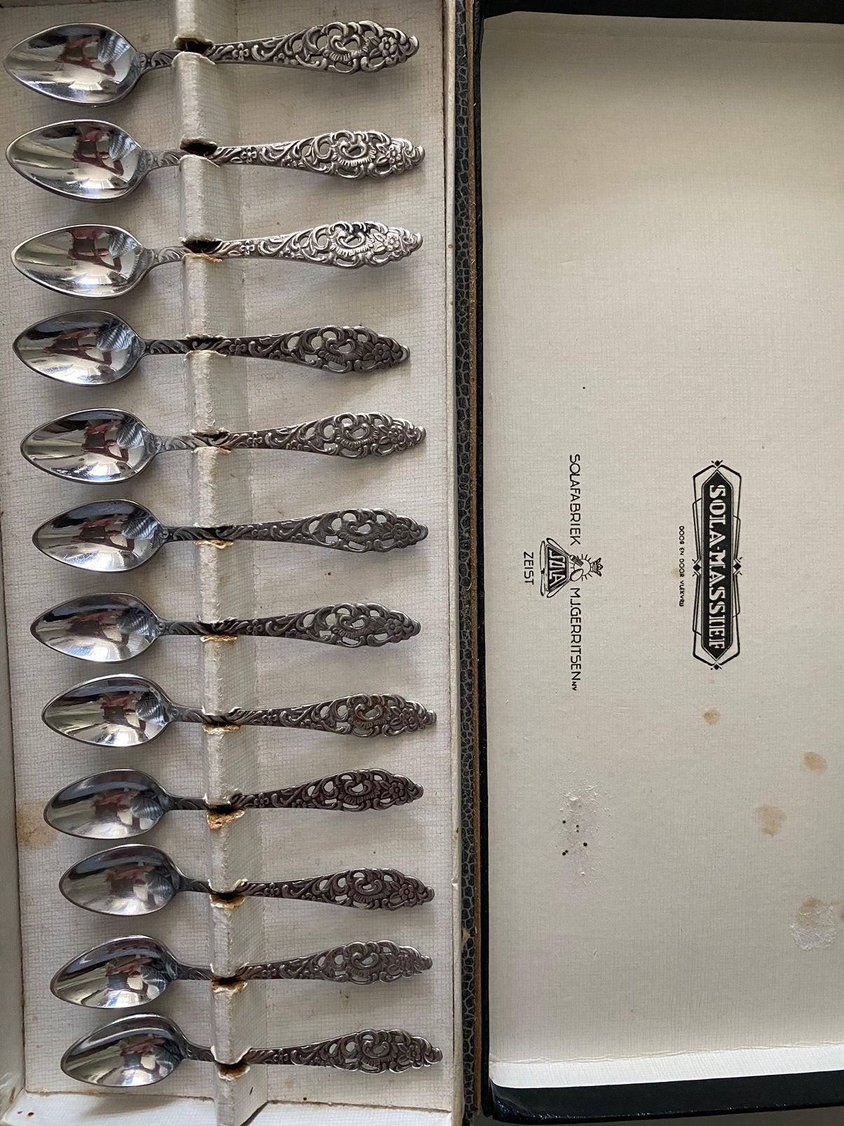 12 vintage AJOUR likeurlepeltjes>Sola Massief:bieden, Ophalen of Verzenden