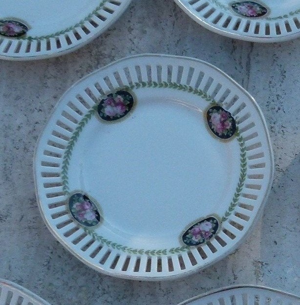 High Tea Set Rode Rozen Schaal + 10 Gebaks Bordjes, Overige merken, Klassiek, Nieuw, Ophalen of Verzenden
