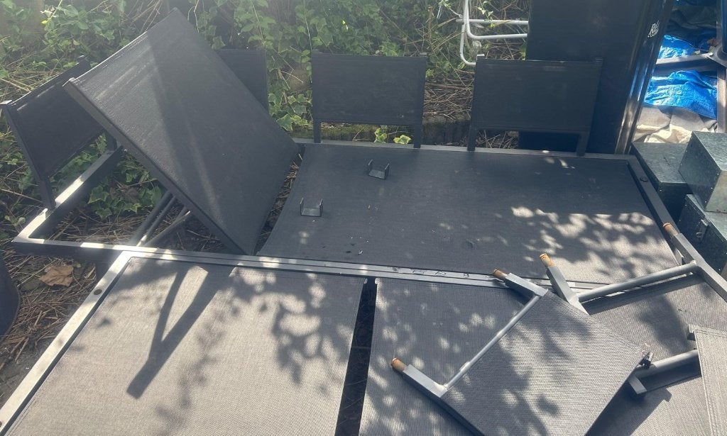 Tuinbank / ligbedden, Ophalen, Gebruikt, Aluminium, Verstelbaar