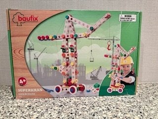 In prijs verlaagd!  Boufix bouwdoos:Houten hijskraan., Ophalen of Verzenden, Gebruikt, Rij- of Hobbelspeelgoed