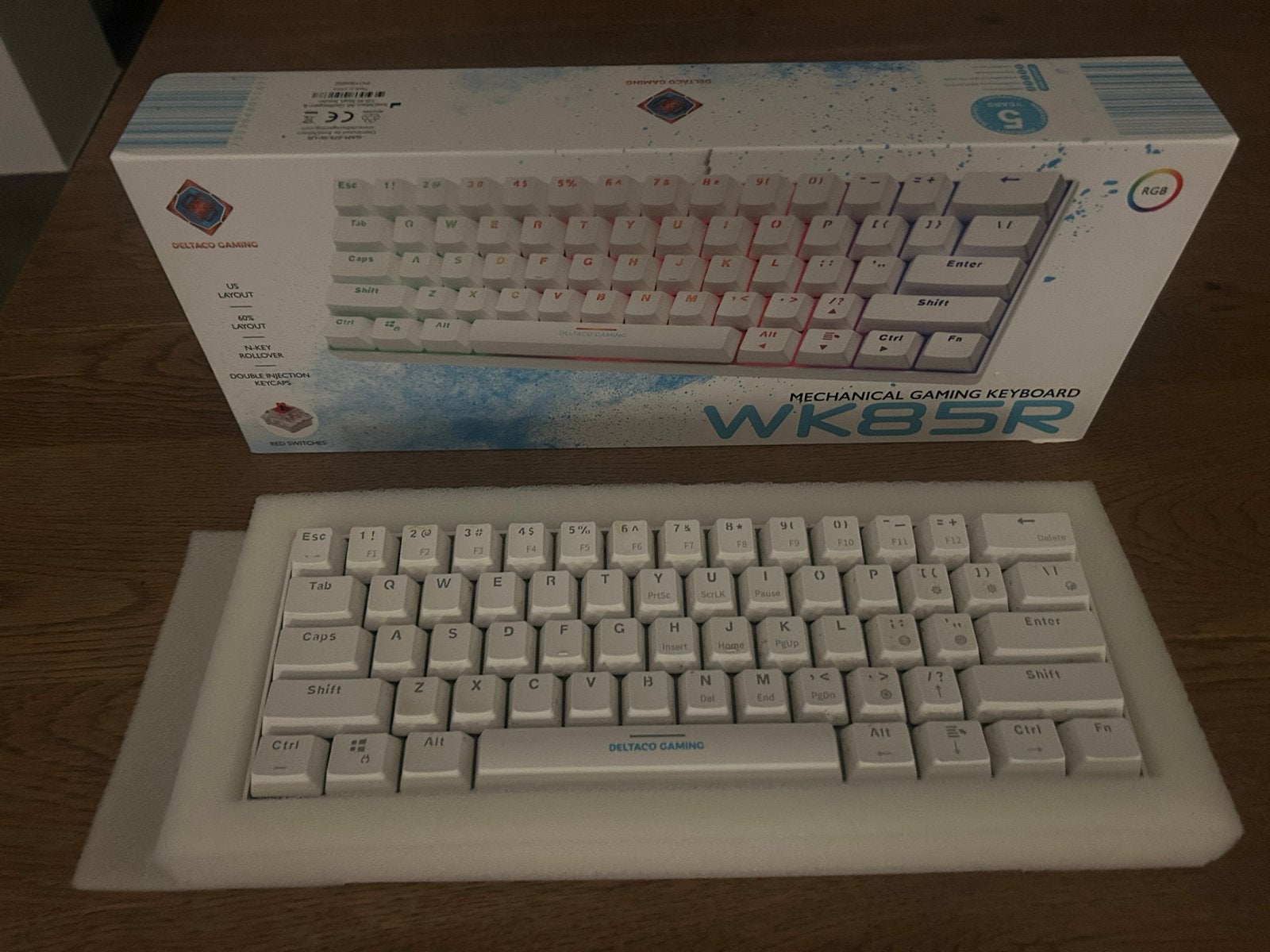 Deltaco Gaming WK85R Mechanisch Toetsenbord - QWERTY, Computers en Software, Ophalen, Gaming toetsenbord, Nieuw, Qwerty