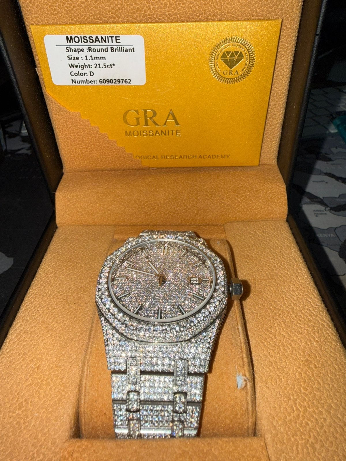 Fully Iced Out VVS1 Custom Horloge, Ophalen of Verzenden, Zo goed als nieuw, Staal, Overige merken