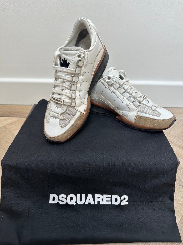 Dsquared2 witte leren schoen maat 39, Dsquared2, Wit, Ophalen of Verzenden, Sneakers of Gympen
