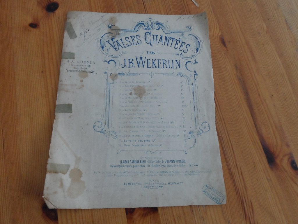 J.b. Wekerlin - la valse du souvenir, Muziek en Instrumenten, Bladmuziek, Piano, Gebruikt, Ophalen of Verzenden, Artiest of Componist
