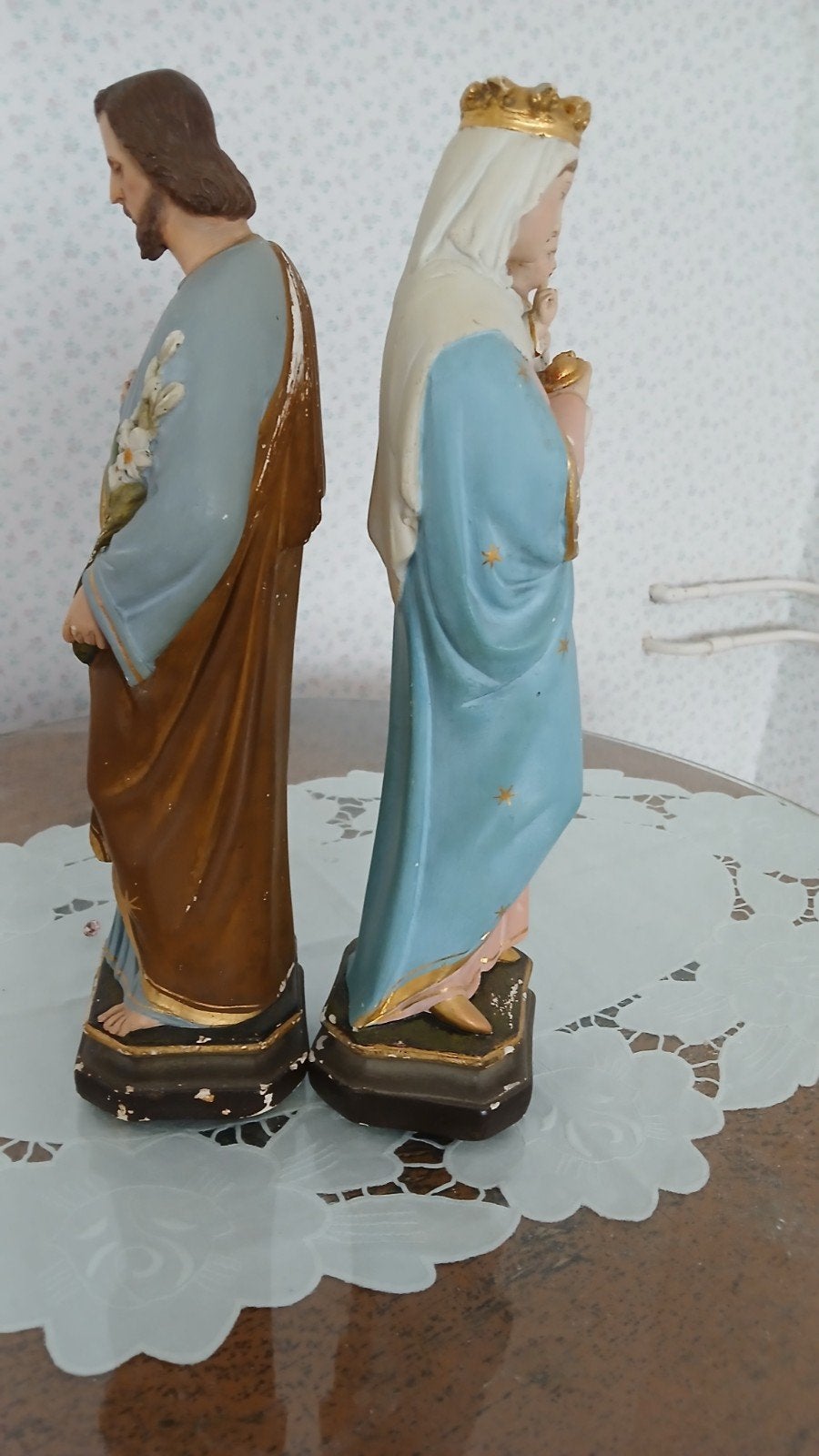 Beeldjes Maria met kind en Jozef, Antiek en Kunst, Antiek | Religie, Ophalen