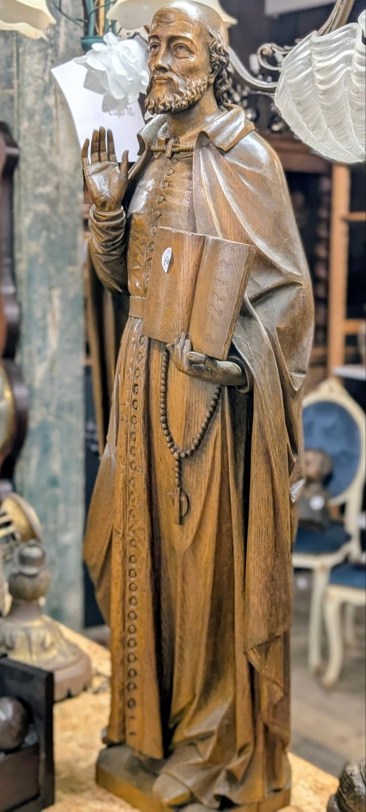 Groot eikenhouten heilige beeld. 105 cm hoog. €390., Ophalen