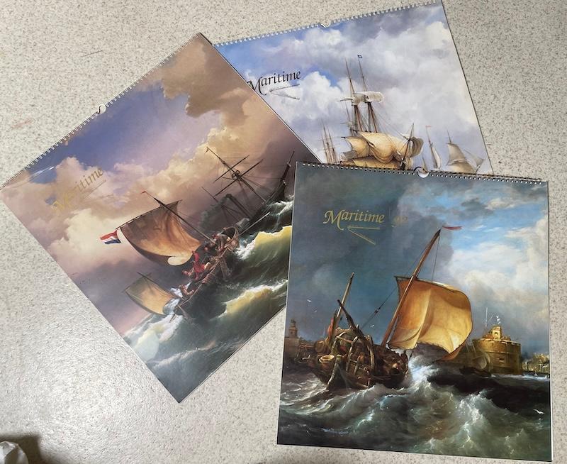 3 Maritime kalender 1992 1993 1994 scheepvaart schilderijen, Ophalen of Verzenden, Zo goed als nieuw, Zeilboot, Overige typen