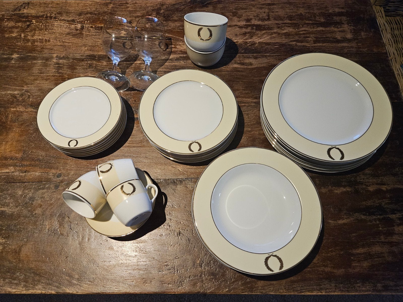 Vintage Hema porseleinen servies - 6 persoons, Ophalen of Verzenden, Porselein, Overige stijlen