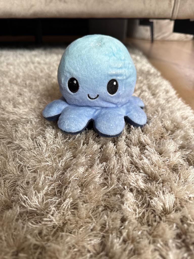 Omkeerbare knuffel octopus donkerblauw en lichtblauw, Overige merken, Overige karakters, Overige typen, Ophalen of Verzenden