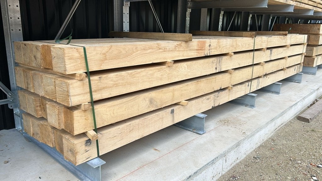 Eiken planken, palen, balken lengtes tot 600 cm op voorraad, Tuin en Terras, Palen, Balken en Planken, Ophalen of Verzenden, Nieuw