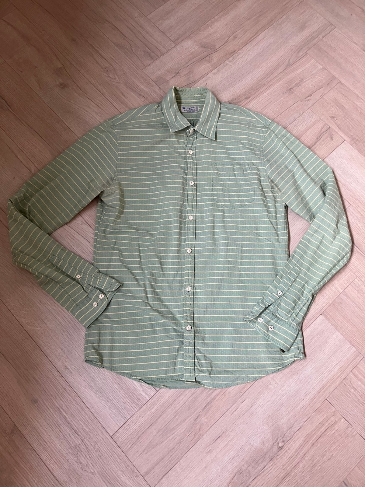 Overhemd Scotch & Soda maat L, Ophalen of Verzenden, Zo goed als nieuw, Groen, Halswijdte 41/42 (L)