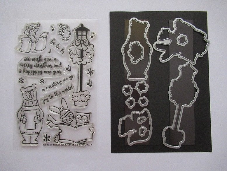 Avery Elle; Caroling Critters (stempels+snijmallen), Ophalen of Verzenden, Zo goed als nieuw, Kerst, Pons of Mal