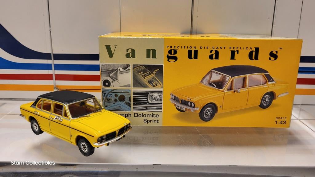 Vanguards Triumph Dolomite Sprint Yellow / Black, Hobby en Vrije tijd, Modelauto's | 1:43, Overige merken, Auto, Ophalen of Verzenden
