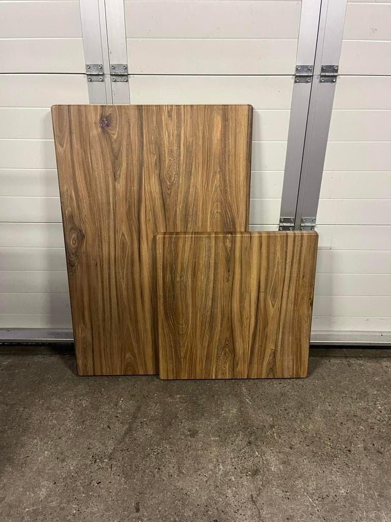 Partij 28 stuks Horeca Werzalit washed elm 120x80 80x80 cm, Ophalen, Zo goed als nieuw