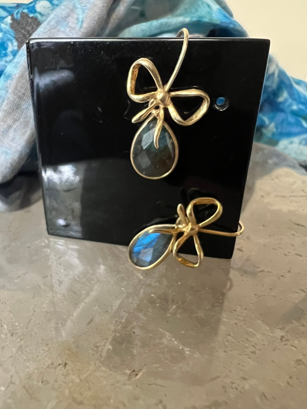 Labradoriet beschermt intuïtie aura straling uniek magie, Sieraden, Tassen en Uiterlijk, Oorbellen, Blauw, Nieuw, Ophalen of Verzenden