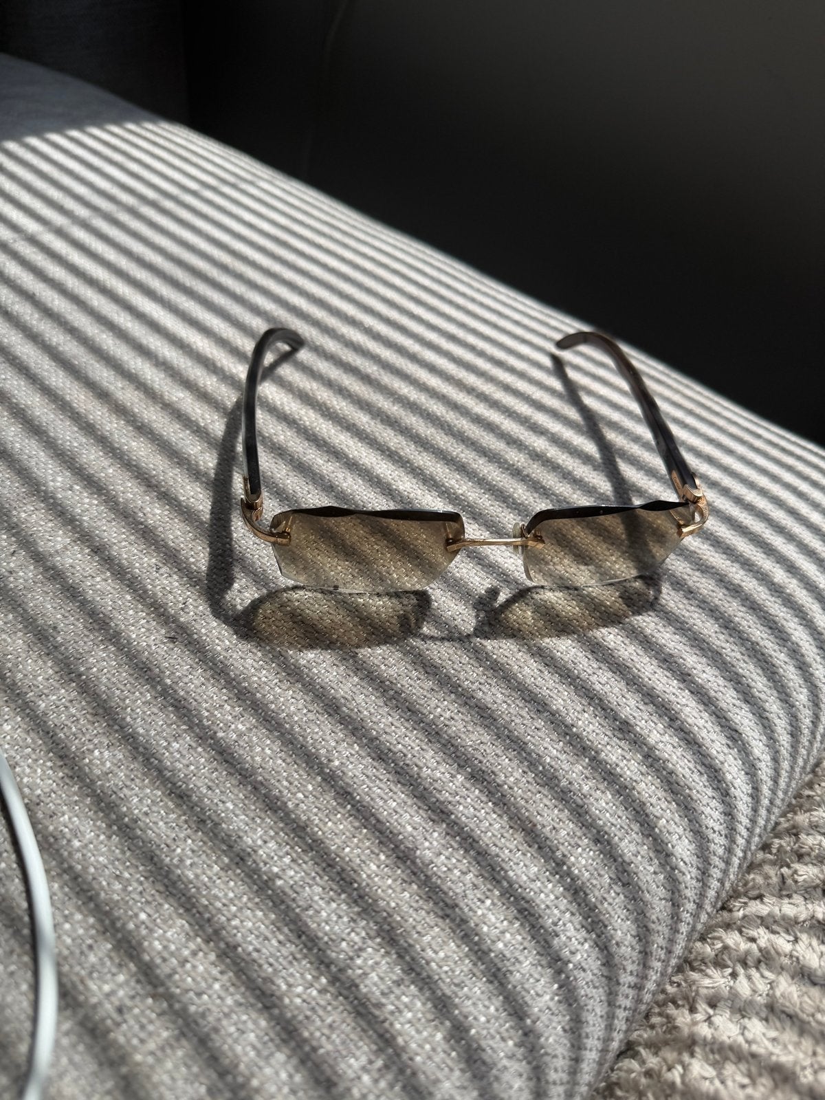 Cartier White Buffalo Zonnebril, Overige merken, Gebruikt, Zonnebril, Wit