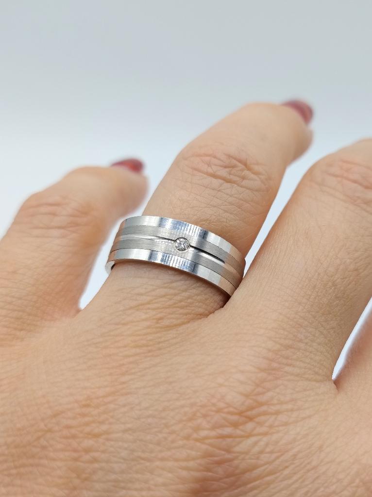 Zilveren ring met echte diamant, 18 mm, 18 tot 19, Info@zilverwebsite.nl, Verzenden, Nieuw