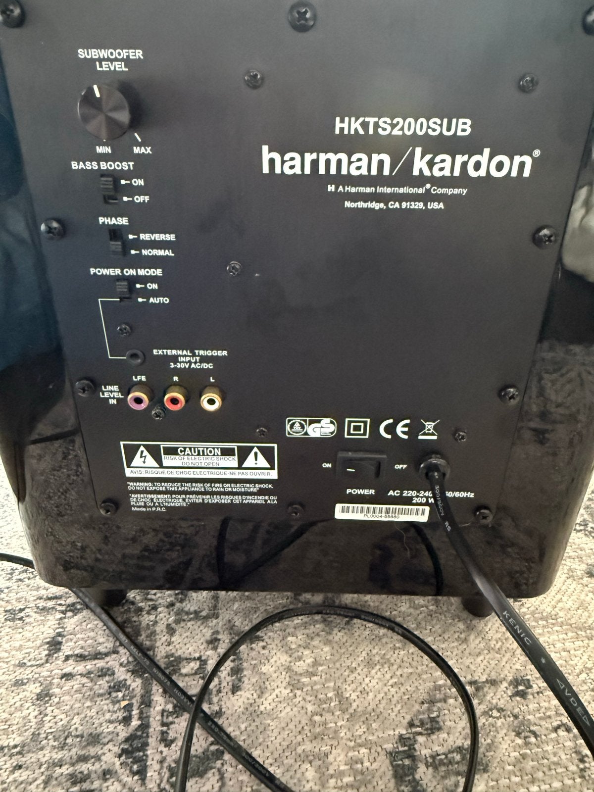 Harman Kardon HKTS200SUB Subwoofer - Krachtige Bas, 150 watt of meer, Subwoofer, Ophalen of Verzenden, Niet werkend