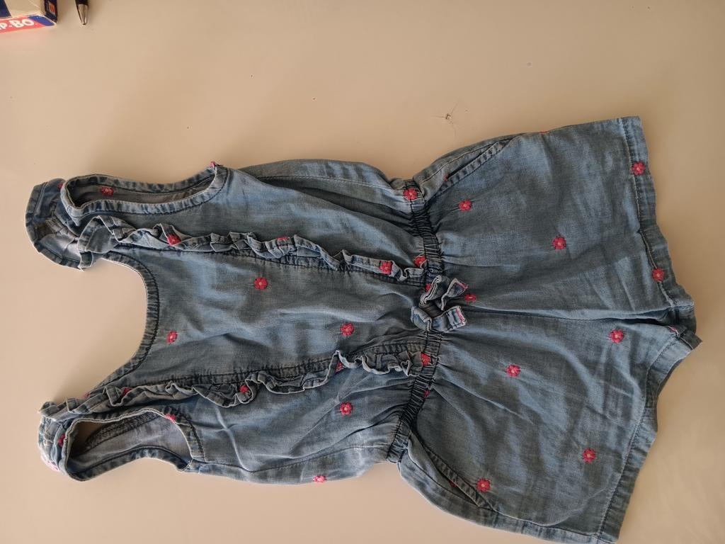 Zomerse korte jeans jumpsuit voor meisjes maat 104-110, Ophalen, Gebruikt, Meisje, Setje