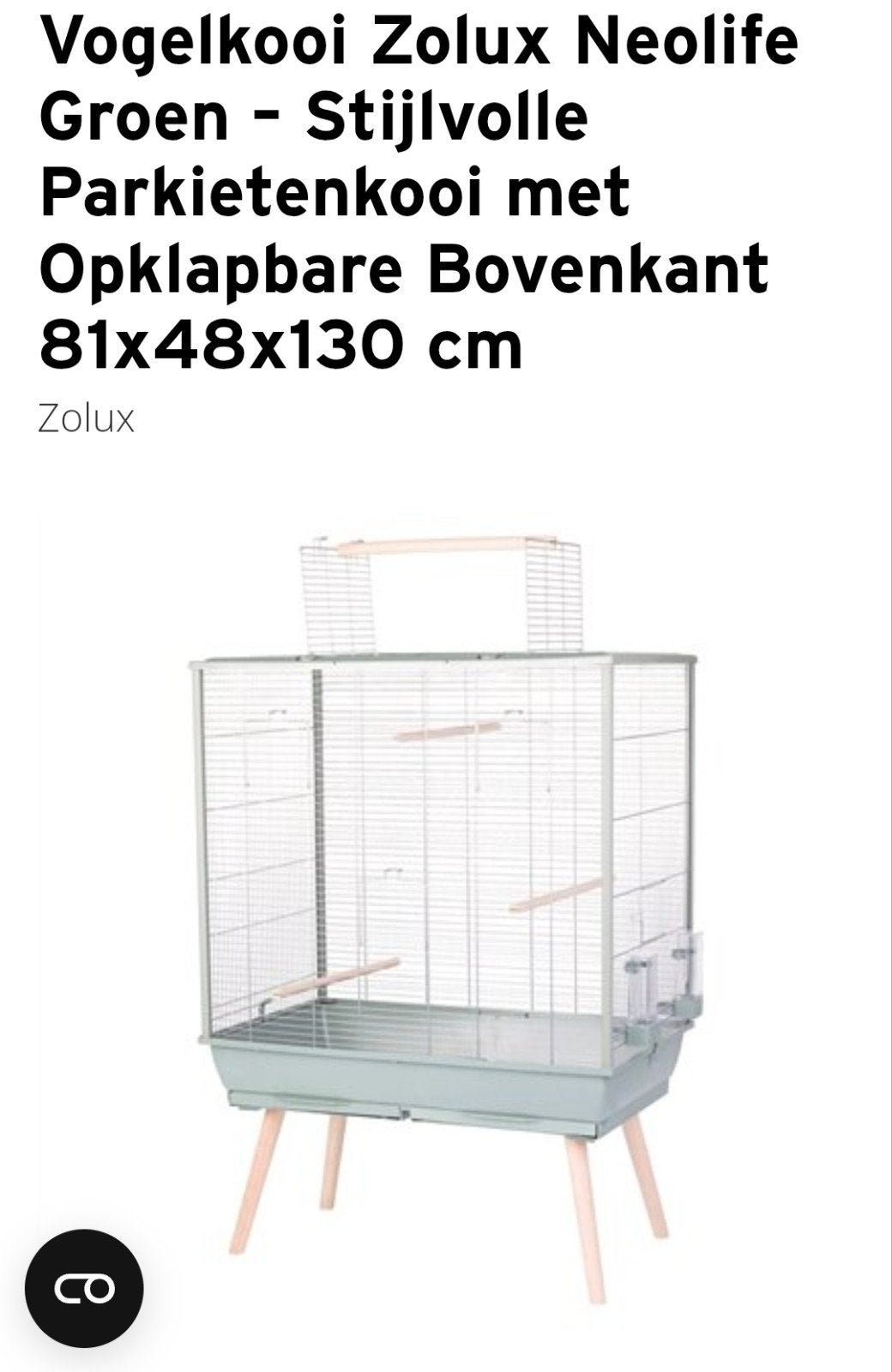Parkietenkooi, Dieren en Toebehoren, Vogels | Hokken en Kooien, Ophalen, Zo goed als nieuw, Metaal, Vogelkooi