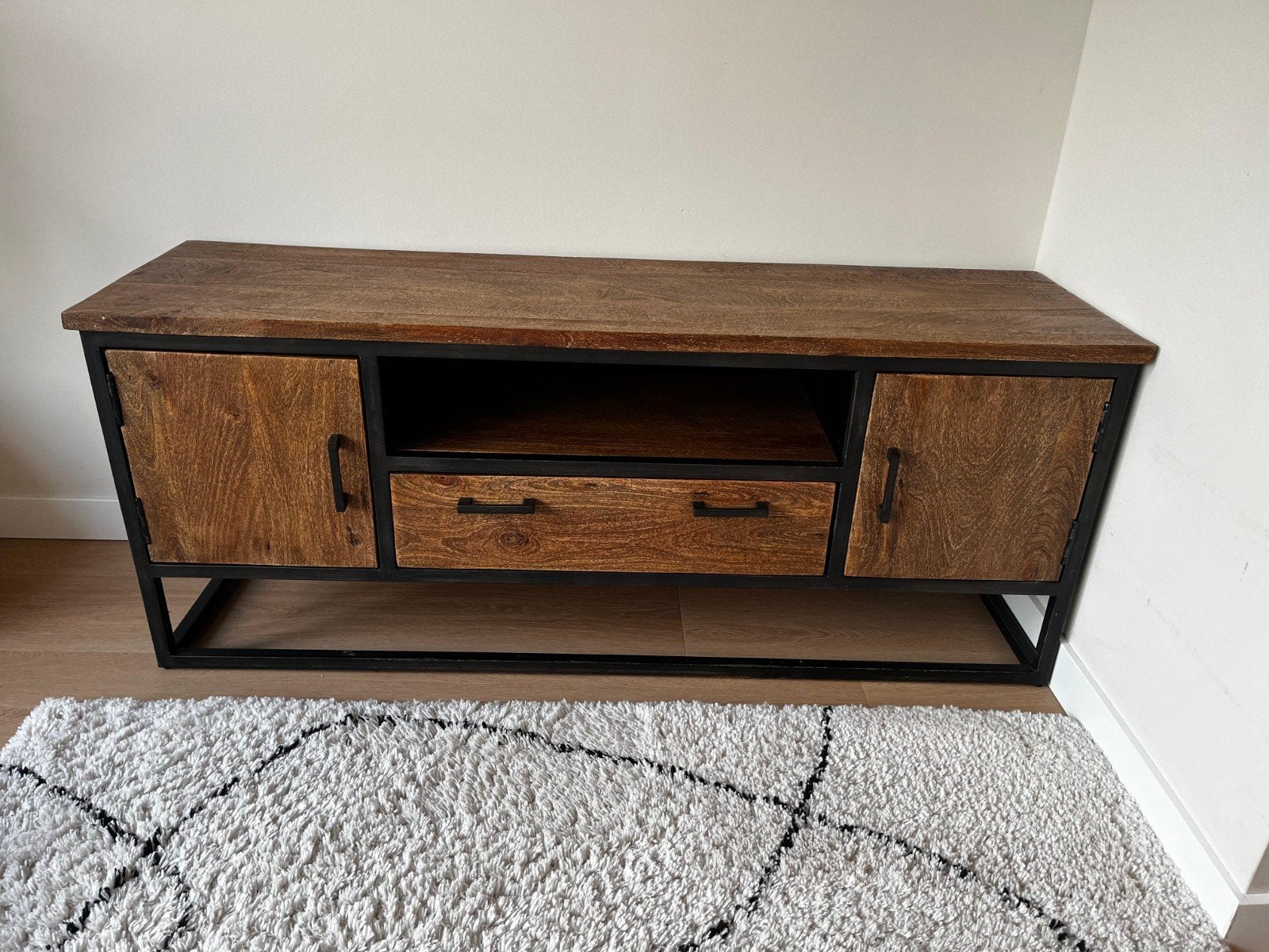 TV Meubel Pronto Wonen - Industrieel Hout en Metaal, Huis en Inrichting, 150 tot 200 cm, Zo goed als nieuw, Minder dan 100 cm