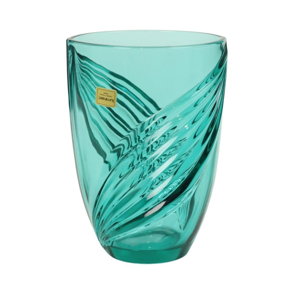 Vintage Turquoise Blauwe Glazen Vaas Luminarc France, Antiek en Kunst, Ophalen of Verzenden